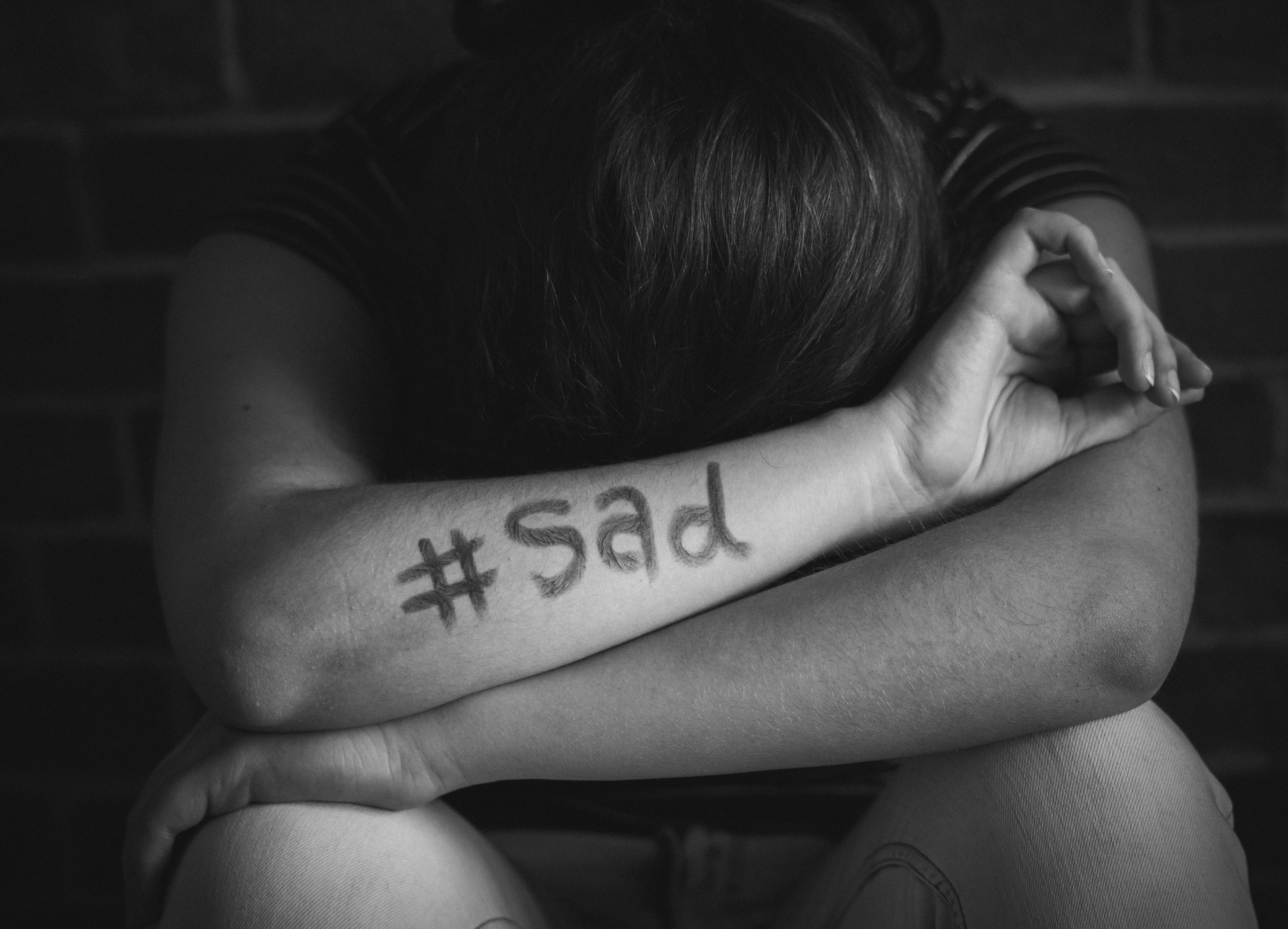 Being sad. Тату Sad.