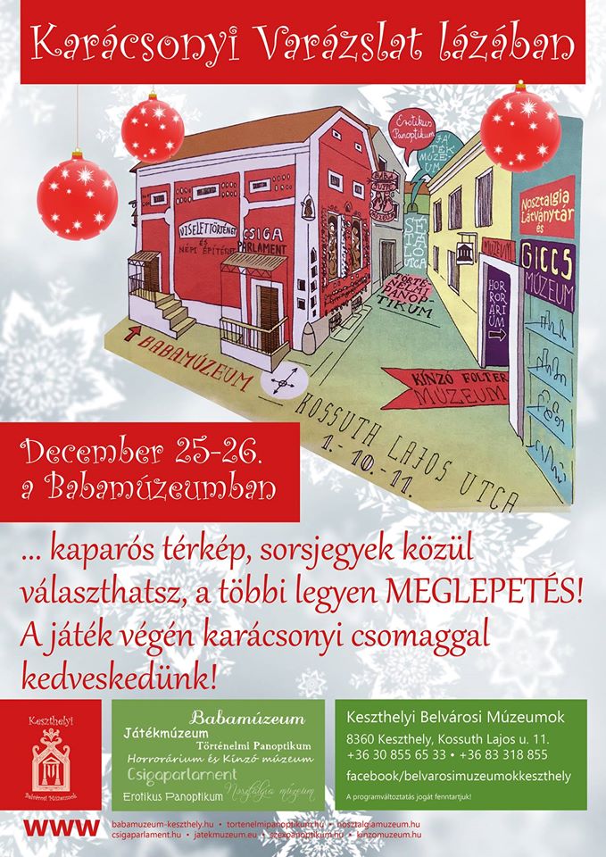 Karácsonyi program Balatonnál a keszthelyi Babamúzemban