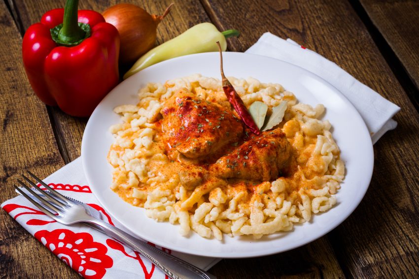 Hungarian chicken paprikash 