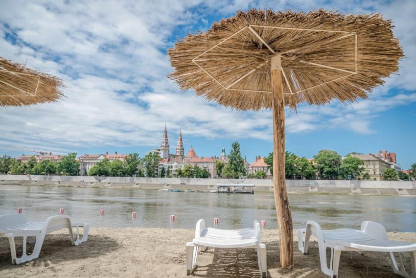 Lapos Beach strand, Szeged, Tisza, homokos strand