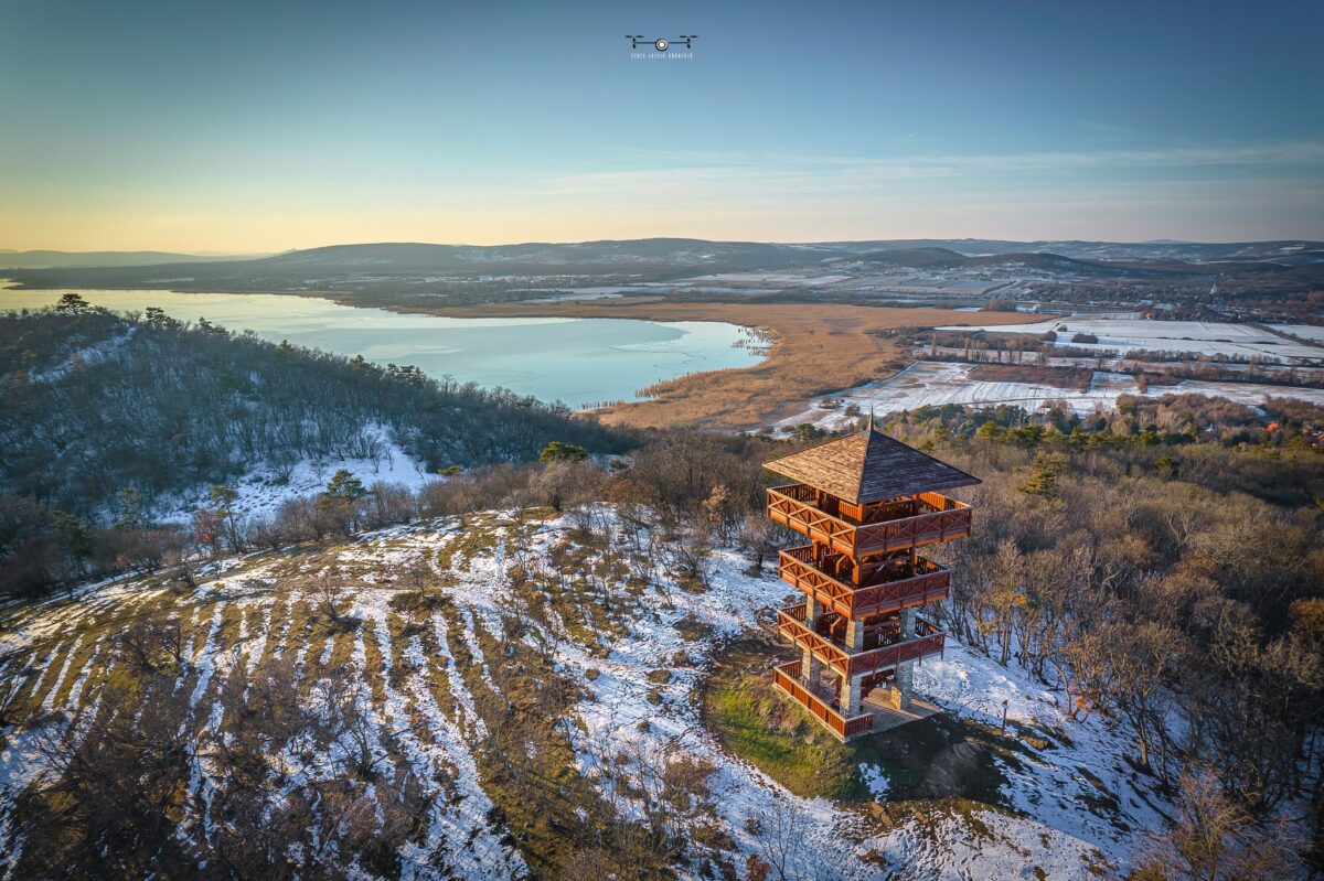 Tihany, Balaton, tél, téli kirándulás, természet, kilátó, Őrtorony-kilátó, január