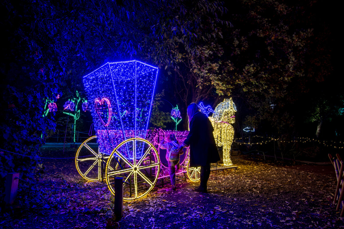 Garden of Lights 2026 A Szépség és a Szörnyeteg fénypark fénykiállítás Budapesten