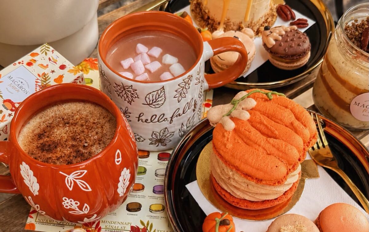 Macaron Heaven Manufaktúra pumpkin spice latte Budapesten